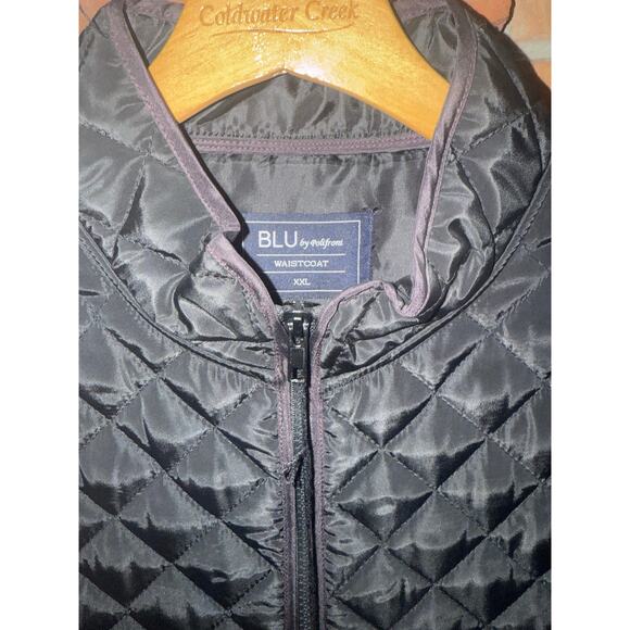 BLU by Polifroni Waistcoat Diamond Quilted Lightweight Mens XXL Black Vest NWT - Picture 8 of 8